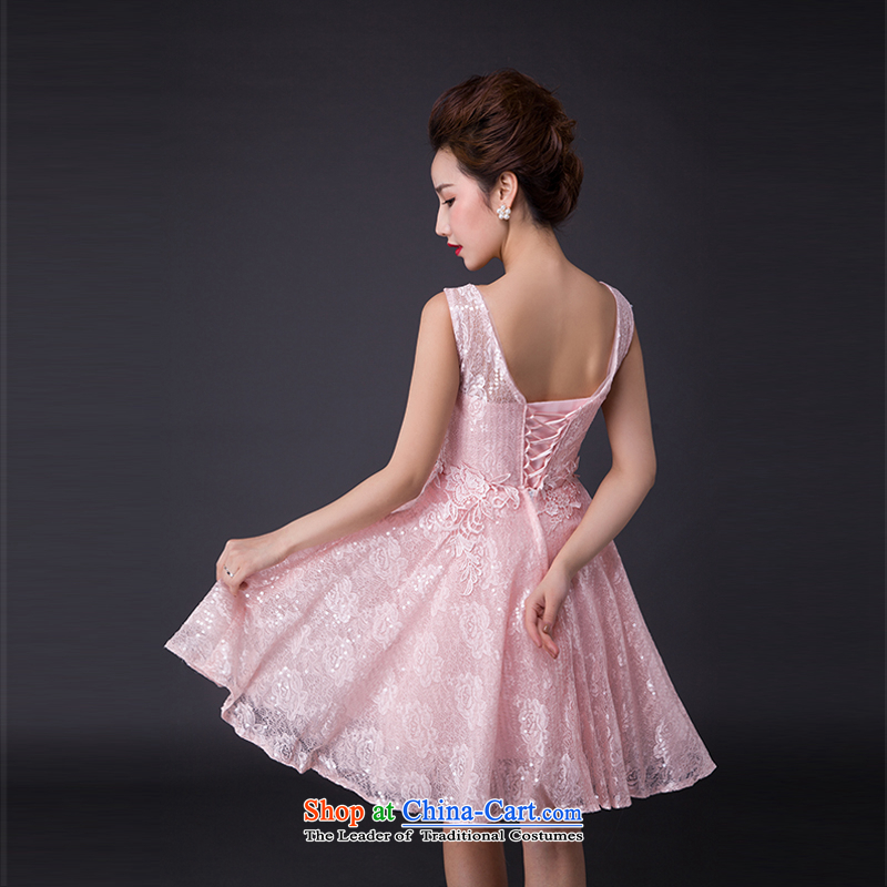 Hei Kaki 2015 new bows dress Korean fashion shoulders evening dresses V-neck under the auspices of the annual concert dress skirt  JX13 banquet and pink M Hi Kaki shopping on the Internet has been pressed.