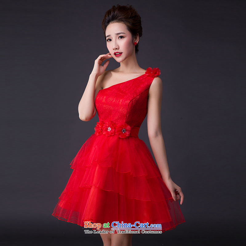 Hei Kaki 2015 new Korean elegant minimalist shoulder layers gauze stereo flowers bridesmaid services services JX08 graduated from red XL, Hei Kaki shopping on the Internet has been pressed.