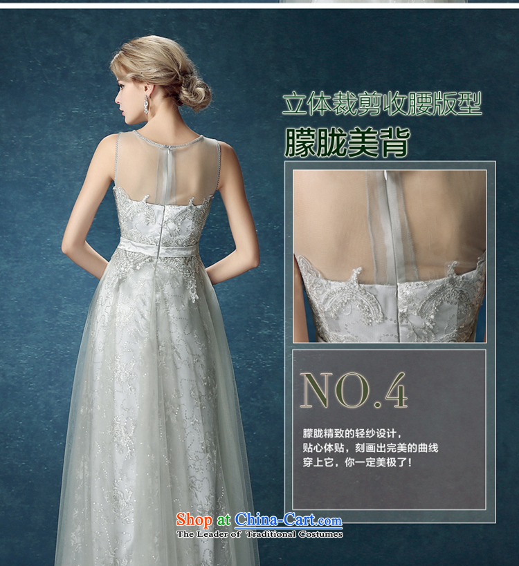 Time Syrian evening dresses 2015 New Long Smoke Gray lace temperament Sau San Wedding banquet service bridesmaid dresses bows will Smoke Gray XL Photo, prices, brand platters! The elections are supplied in the national character of distribution, so action, buy now enjoy more preferential! As soon as possible.