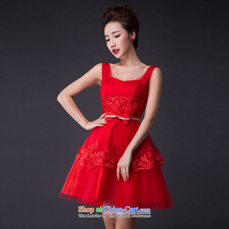 Hei Kaki 2015 new bows dress Korean fashion shoulders evening dresses annual meeting was chaired by performing dress skirt  JX07 red left Tailored size, Hei Kaki shopping on the Internet has been pressed.