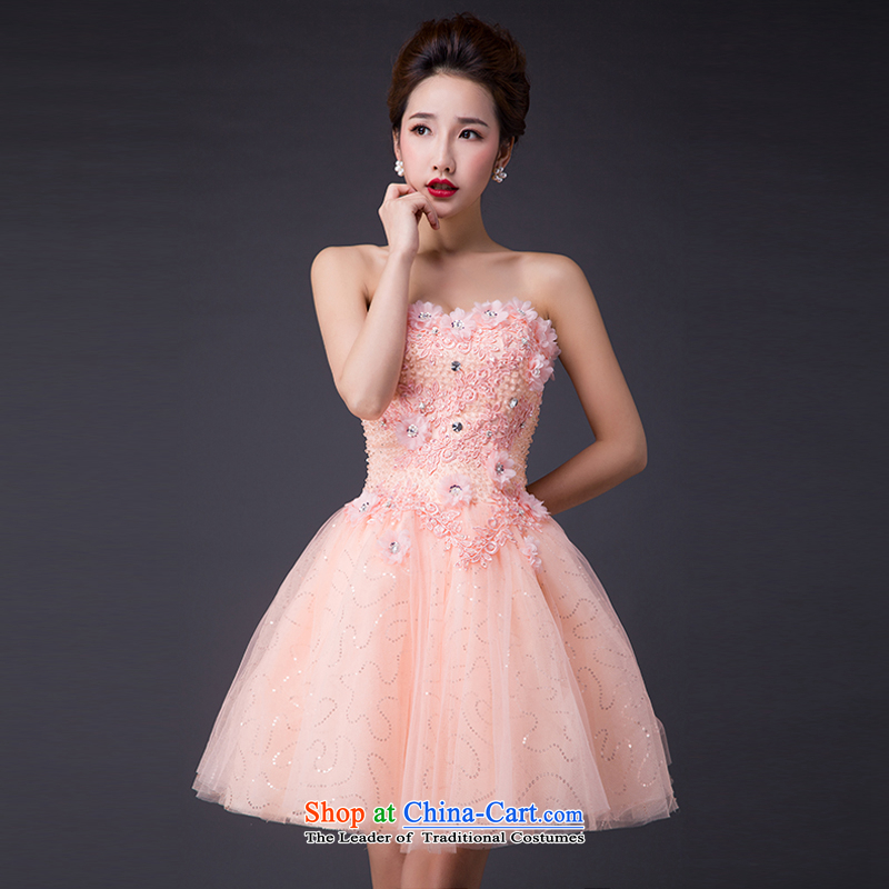 Hei Kaki 2015 new bows dress Korean stylish evening dresses and chest was chaired by annual concert dress  JX12 skirt and pink , L-hi kaki shopping on the Internet has been pressed.