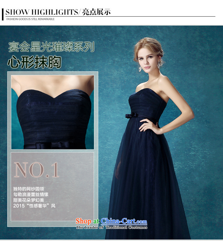Time Syrian navy blue dress with the new 2015 chest stylish bride bows services bridesmaid dress banquet night staple wedding-dress stage performance services navy S picture, prices, brand platters! The elections are supplied in the national character of distribution, so action, buy now enjoy more preferential! As soon as possible.