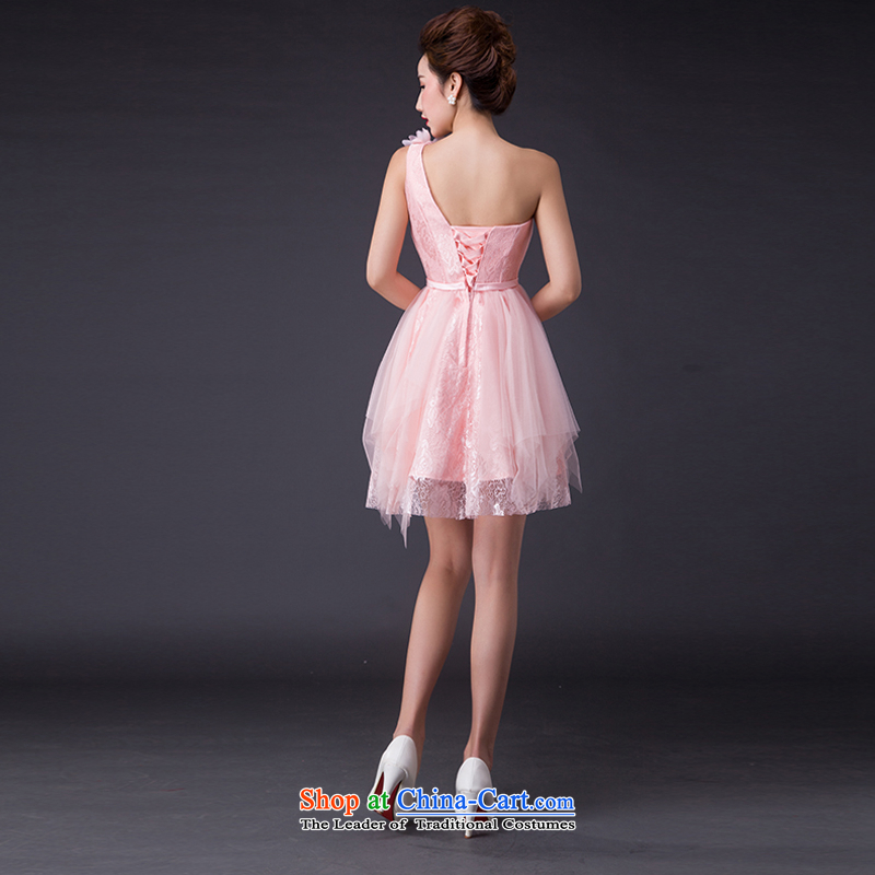 Hei Kaki 2015 new bows dress Korean stylish evening dress shoulder under the auspices of the annual concert dress skirt  JX05 banquet and pink , L-hi kaki shopping on the Internet has been pressed.