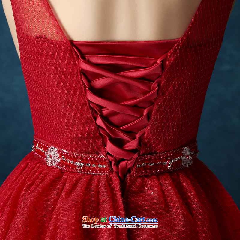 Time the new 2015 Syria bridesmaid dress bows services marriages stylish red, shoulders of Sau San short Female dress autumn and winter wine red XL, Syria has been pressed time shopping on the Internet