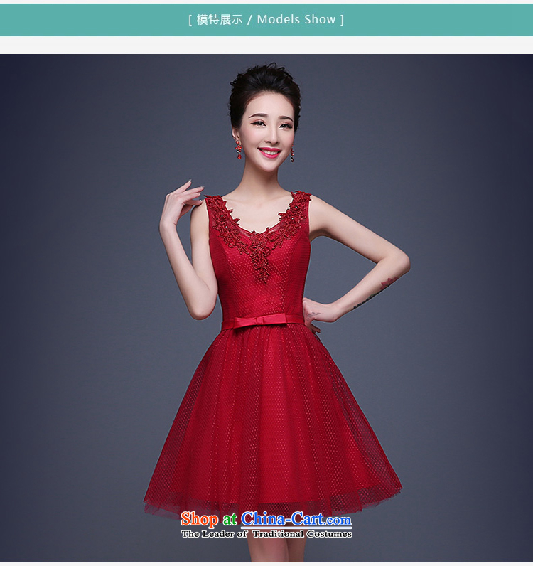 Evening dress new summer 2015 short, banquet dresses dress girl brides bows to marry a stylish field shoulder deep red S picture, prices, brand platters! The elections are supplied in the national character of distribution, so action, buy now enjoy more preferential! As soon as possible.