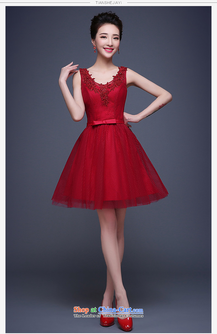 Evening dress new summer 2015 short, banquet dresses dress girl brides bows to marry a stylish field shoulder deep red S picture, prices, brand platters! The elections are supplied in the national character of distribution, so action, buy now enjoy more preferential! As soon as possible.