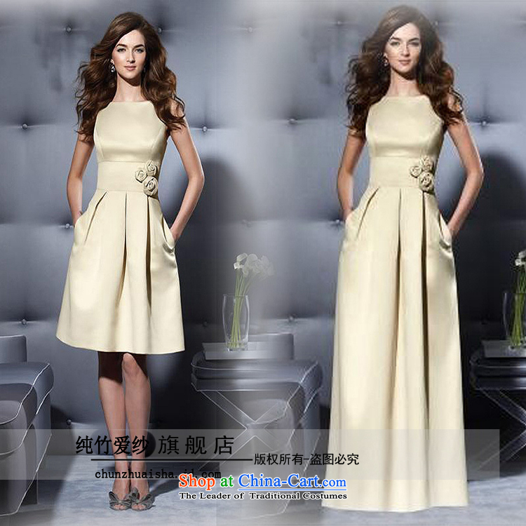 2015 new dress suit small dress bridal dresses skirt bridesmaid skirt bows Service imports satin dress short of thick autumn figure khaki short) L pictures, prices, brand platters! The elections are supplied in the national character of distribution, so action, buy now enjoy more preferential! As soon as possible.