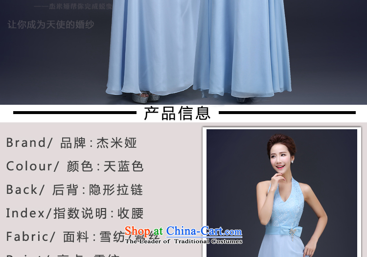 Jie Mia moderator wedding dress winter clothing bride spring bows video thin blue dress female banquet long blue-Western history 