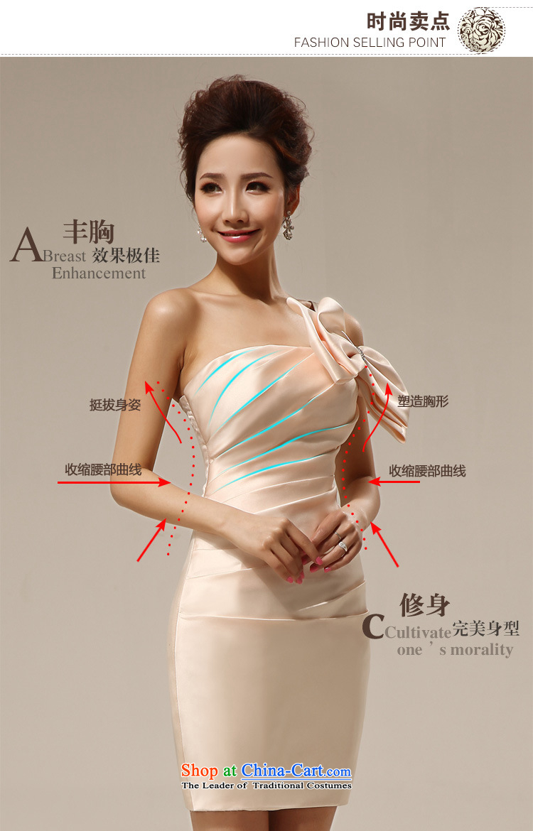 Charlene Choi Ling 2015 bridesmaid short of small dress marriages wedding fashion bow tie bows services bridesmaid LF140 serving champagne color M picture, prices, brand platters! The elections are supplied in the national character of distribution, so action, buy now enjoy more preferential! As soon as possible.