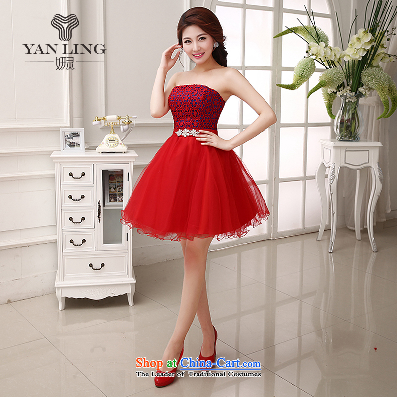 Charlene Choi Spirit bride bows services 2015 dress 2014 Marriage bridesmaid mission betrothal sister mission short of red dress LF204 XXL, Charlene Choi spirit has been pressed red shopping on the Internet