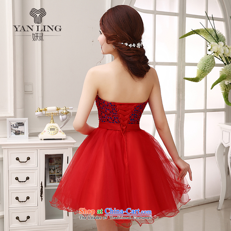 Charlene Choi Spirit bride bows services 2015 dress 2014 Marriage bridesmaid mission betrothal sister mission short of red dress LF204 XXL, Charlene Choi spirit has been pressed red shopping on the Internet