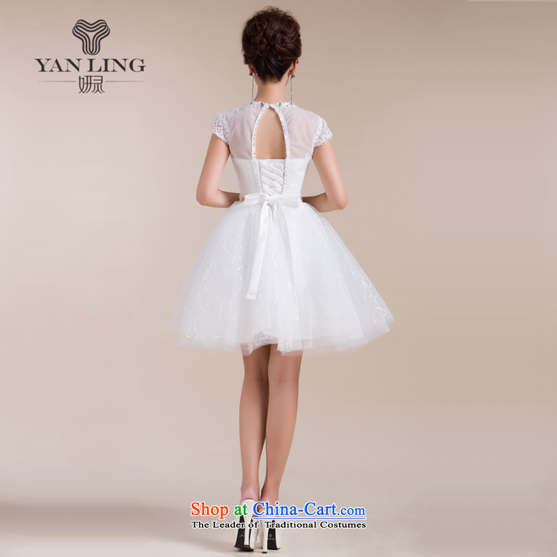 Charlene Choi Ling 2015 new anointed chest engraving a shoulder stylish skirt field small dress bridesmaid services white L, Charlene Choi spirit has been pressed shopping on the Internet