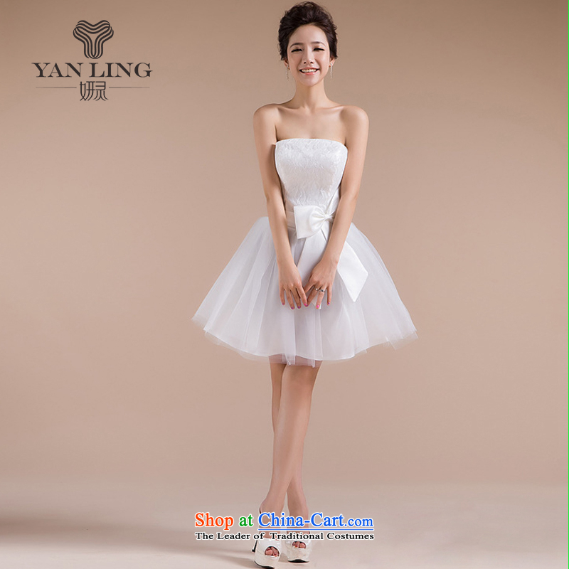 Charlene Choi Ling 2015 new sister in multi-color and feel happy Sau San sweet romantic wedding dresses bridesmaid skirt small white M, Charlene Choi Ling LF-70 shopping on the Internet has been pressed.
