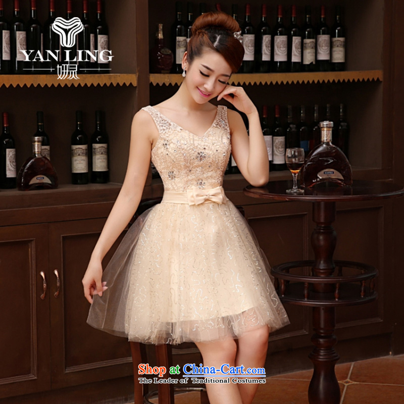 Charlene Choi Ling 2015 new lace wedding dresses, small short skirt evening dress performances bride services bridesmaid banquet bows service  m red , L, Charlene Choi spirit has been pressed shopping on the Internet