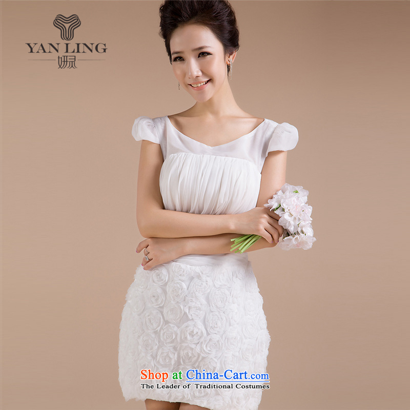 Charlene Choi Ling 2015 New 2 shoulder strap skirts of the floral decorations sweet elegant small LF146 White XL, Charlene dress spirit has been pressed shopping on the Internet