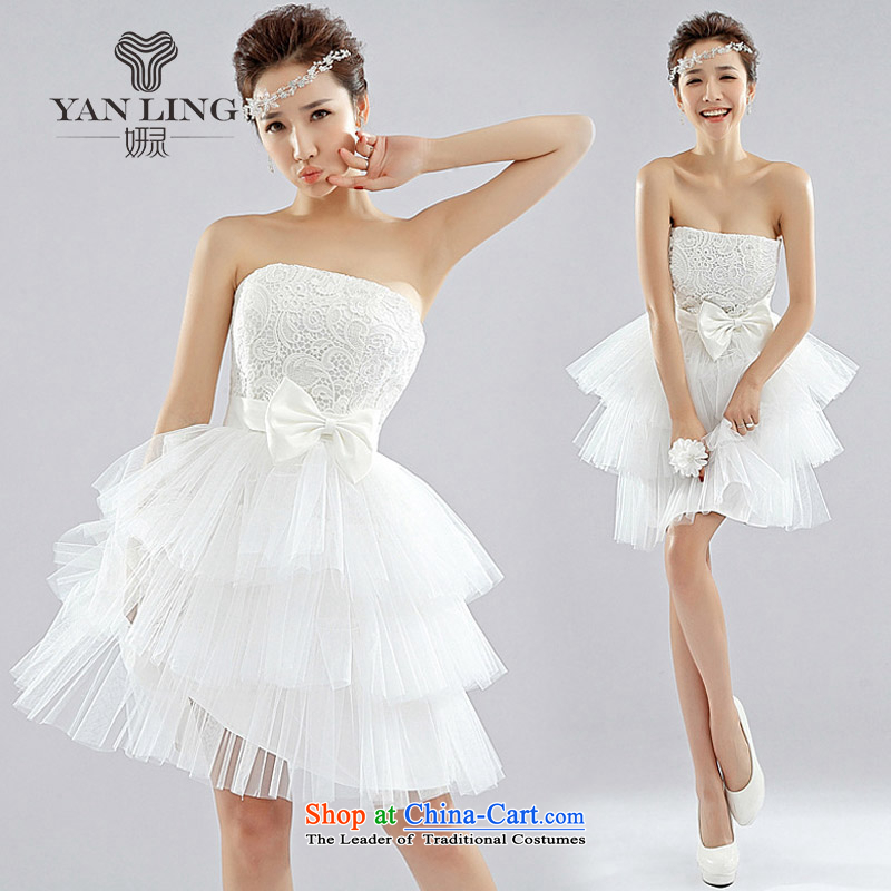Charlene Choi Ling 2015 new Korean water-soluble lace small dress bridesmaid dresses marriages wedding LF1002 WhiteXXL
