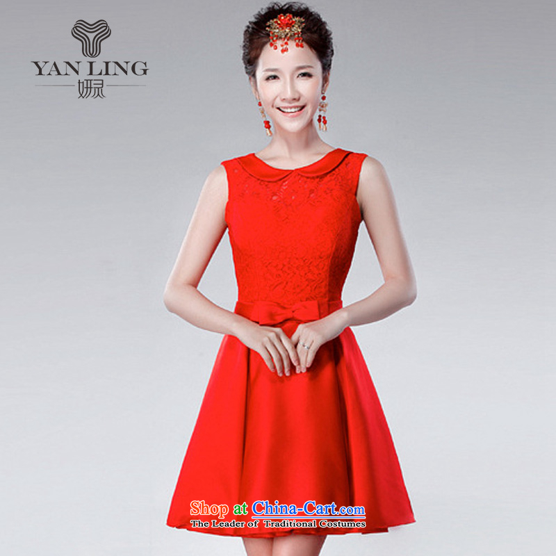 Charlene Choi Ling 2015 new marriage bows services red double-shoulder and sexy small Dress Short) won the wedding-dress LF175 RED , L, Charlene Choi spirit has been pressed shopping on the Internet