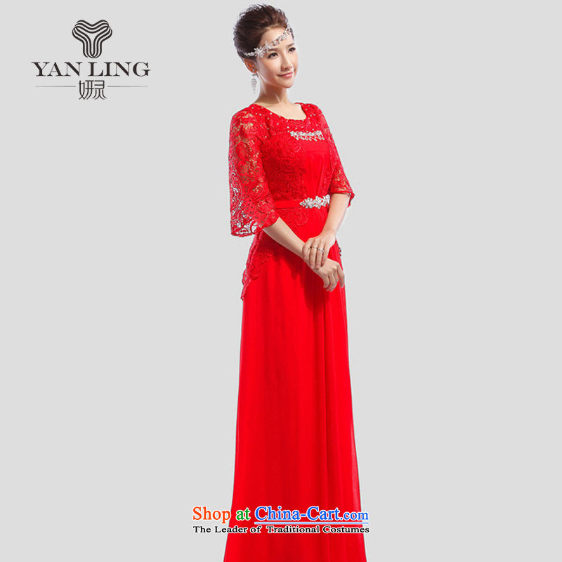 Charlene Choi Ling 2015 new bride bows dress marriage banquet long evening dress LF501 moderator red XL, Charlene Choi spirit has been pressed shopping on the Internet