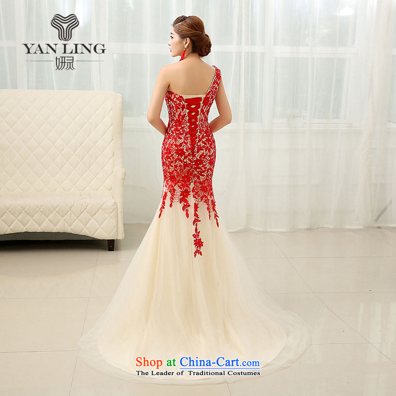 Charlene Choi Ling 2015 Marriage bows to shoulder a crowsfoot dress Korean new strap evening dress thin LF264 XXL, Sau San Video Charlene Choi spirit has been pressed shopping on the Internet