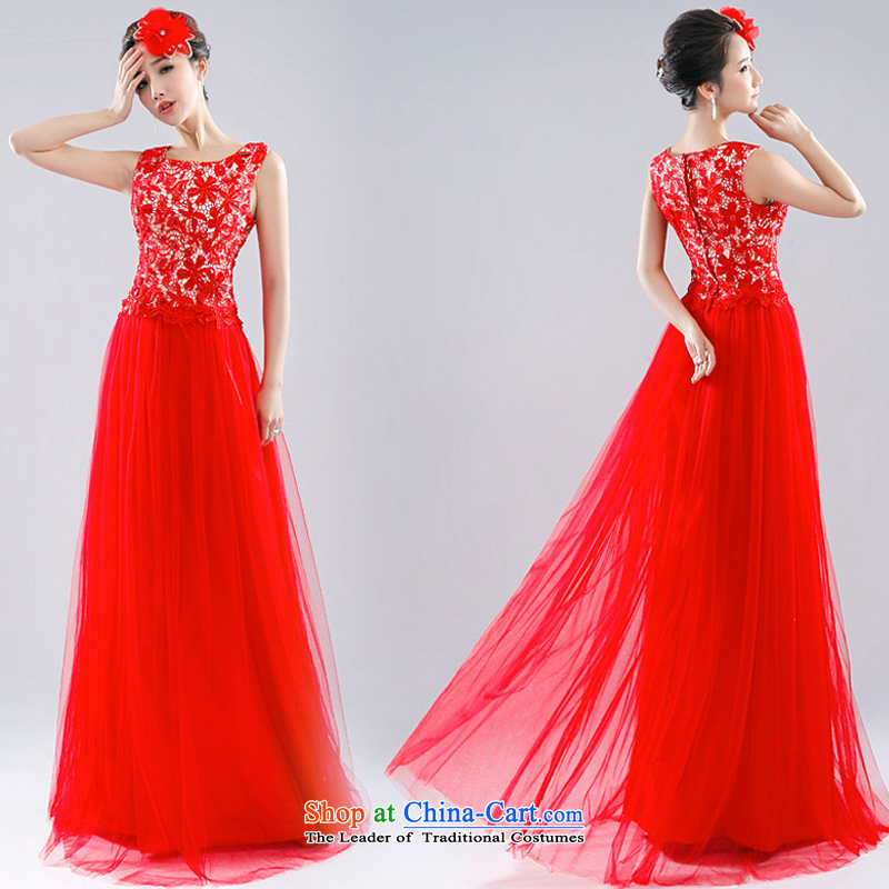 Charlene Choi Ling 2015 Red Dress Korean version of the new bride bows to marry a wedding Sau San field shoulder length) Blue XXL, LF1007 Charlene Choi spirit has been pressed shopping on the Internet