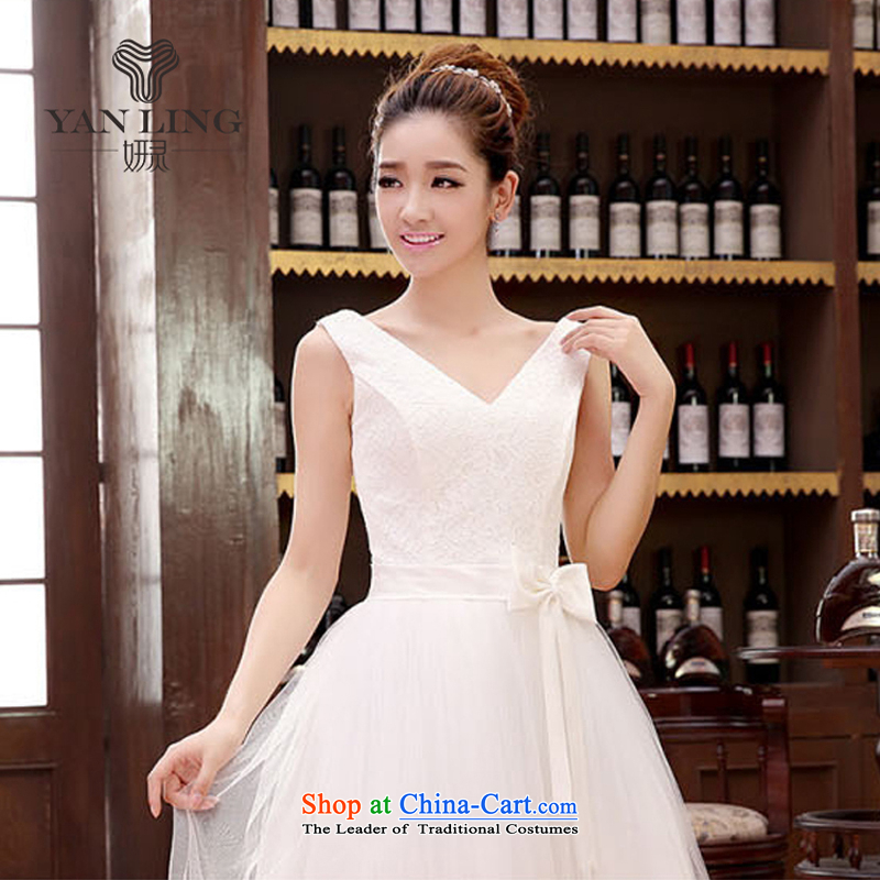 Charlene Choi Ling bridesmaid short of small dress skirt marriages wedding dress stylish lace bows serving dinner serving bridesmaid L, Charlene Choi spirit has been pressed shopping on the Internet
