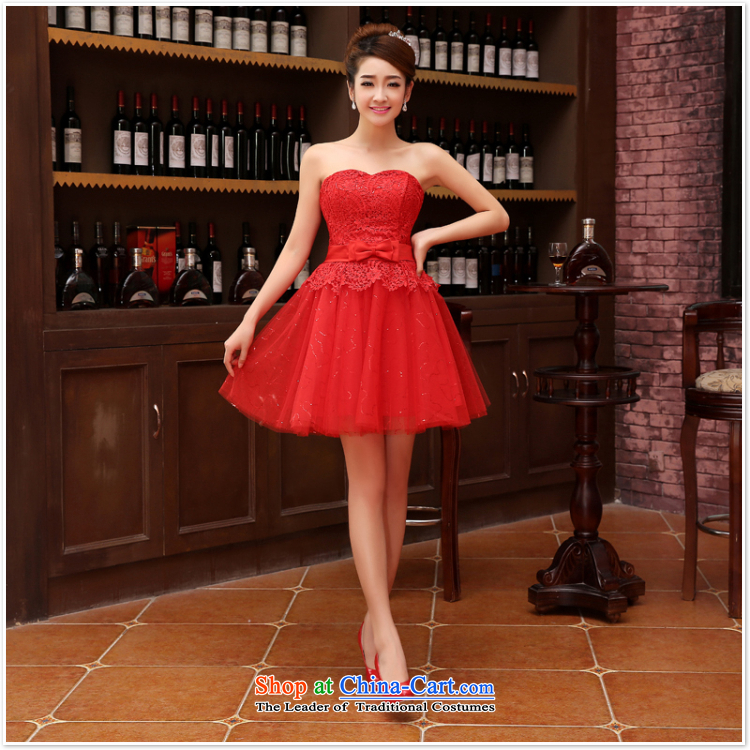 Charlene Choi Ling bridesmaid dress 2015 autumn and winter new bride anointed chest lace dress red bow tie bows serving evening dresses red L picture, prices, brand platters! The elections are supplied in the national character of distribution, so action, buy now enjoy more preferential! As soon as possible.