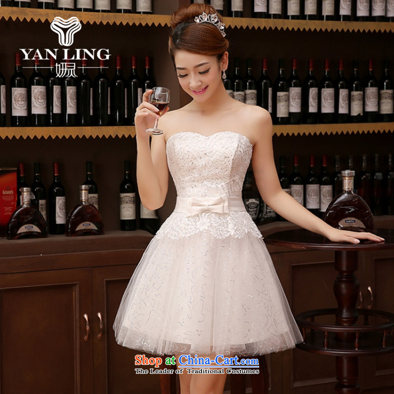 Charlene Choi Ling bridesmaid dress 2015 autumn and winter new bride anointed chest lace dress red bow tie bows serving evening dresses red , L, Charlene Choi spirit has been pressed shopping on the Internet