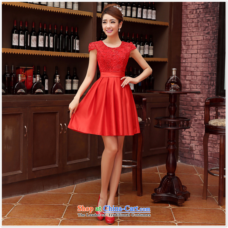 Charlene Choi Ling wedding dress bride bows services 2015 new wedding dress bridesmaid serving evening dress short, shoulder strap red XL Photo, prices, brand platters! The elections are supplied in the national character of distribution, so action, buy now enjoy more preferential! As soon as possible.