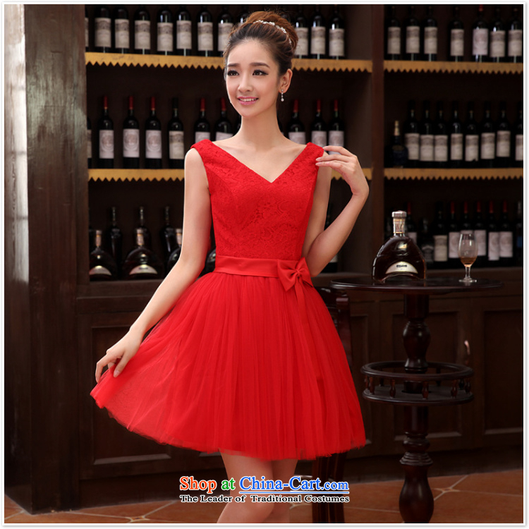 Charlene Choi Ling wedding dress bride bows services 2015 new wedding dress bridesmaid serving evening dress short, shoulder strap L picture, prices, brand platters! The elections are supplied in the national character of distribution, so action, buy now enjoy more preferential! As soon as possible.