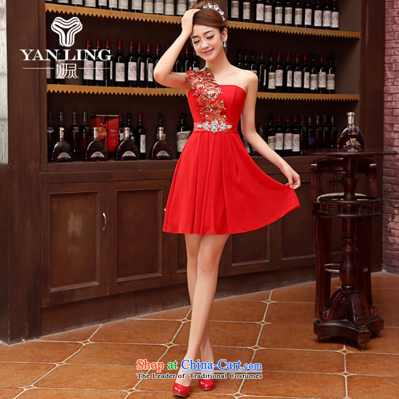 Charlene Choi Ling marriage wedding dresses short) equipped bridesmaid to bind with short of marriage evening dresses marriage small red dress XL, Charlene Choi spirit has been pressed shopping on the Internet