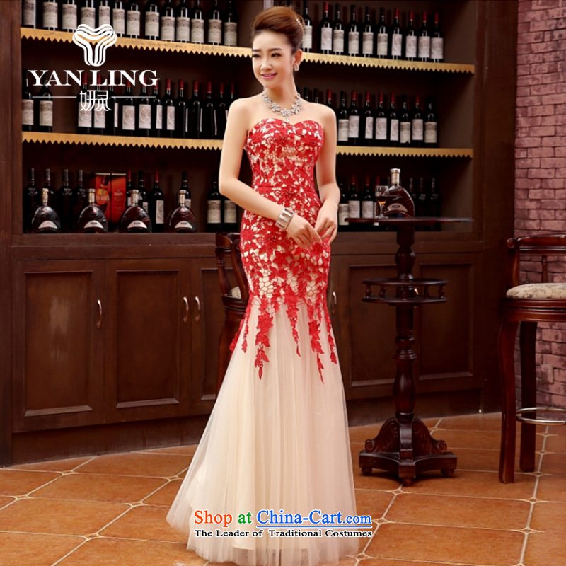Charlene Choi Ling marriage wedding dresses short) equipped bridesmaid marriage with long evening dress small dress RED M, marriage Charlene Choi spirit has been pressed shopping on the Internet