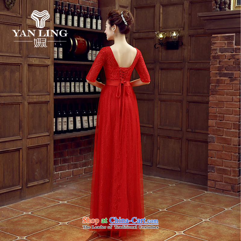 Charlene Choi Ling pink bride bridesmaid wedding dress marriage bows services shoulder evening long bride with new red XXL, 2015 Charlene Choi spirit has been pressed shopping on the Internet
