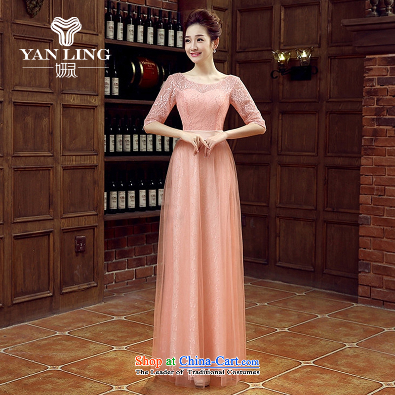 Charlene Choi Ling pink bride bridesmaid wedding dress marriage bows services shoulder evening long bride with new red XXL, 2015 Charlene Choi spirit has been pressed shopping on the Internet