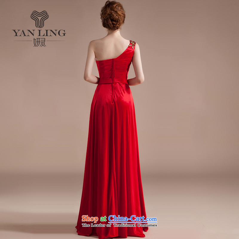 Charlene Choi Ling Lace Embroidery flowers shoulder red marriages bows service wedding dress evening long red XXL, Charlene Choi spirit has been pressed shopping on the Internet