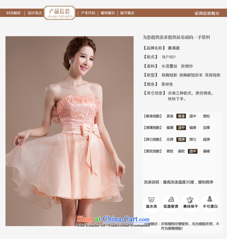 Charlene Choi Ling bride wedding dress larger champagne color bow tie bows, serving short bridesmaid dinner dress the new 2015 XXL picture, prices, brand platters! The elections are supplied in the national character of distribution, so action, buy now enjoy more preferential! As soon as possible.