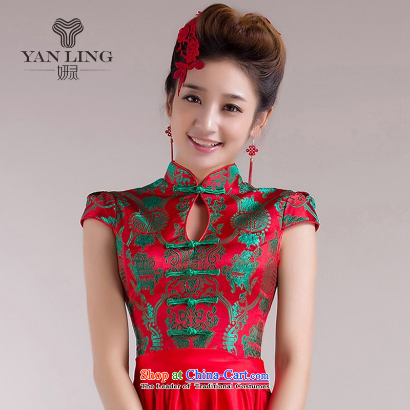 Charlene Choi Ling 2015 new dress short of Chinese Wind red bows to the Summer load the lift mast will qipao 72 L, Charlene Choi spirit has been pressed shopping on the Internet