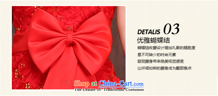 Charlene Choi Ling wedding dresses in spring and autumn 2015 new marriages red short) bows services embroidery lace strap dress M picture, prices, brand platters! The elections are supplied in the national character of distribution, so action, buy now enjoy more preferential! As soon as possible.