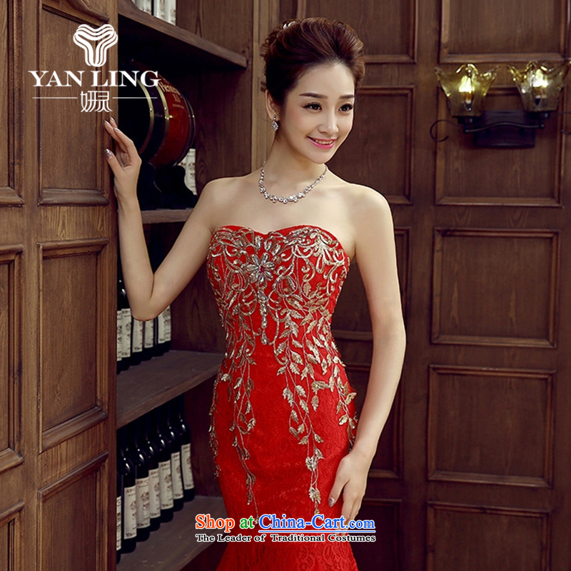 Charlene Choi Ling red bride bridesmaid wedding dress marriage bows services wedding night wear long bride with the new 2015 , L, Charlene Choi spirit has been pressed shopping on the Internet