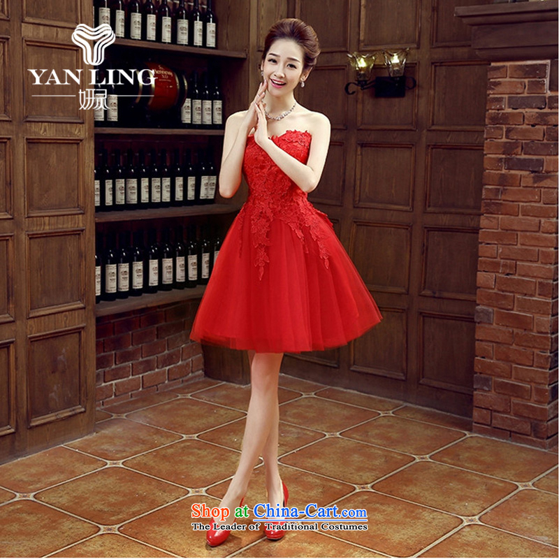 Charlene Choi Ling bride dress bows services new stylish wedding dresses red small female Dress Short, banquet spring and summer M Charlene Choi spirit has been pressed shopping on the Internet