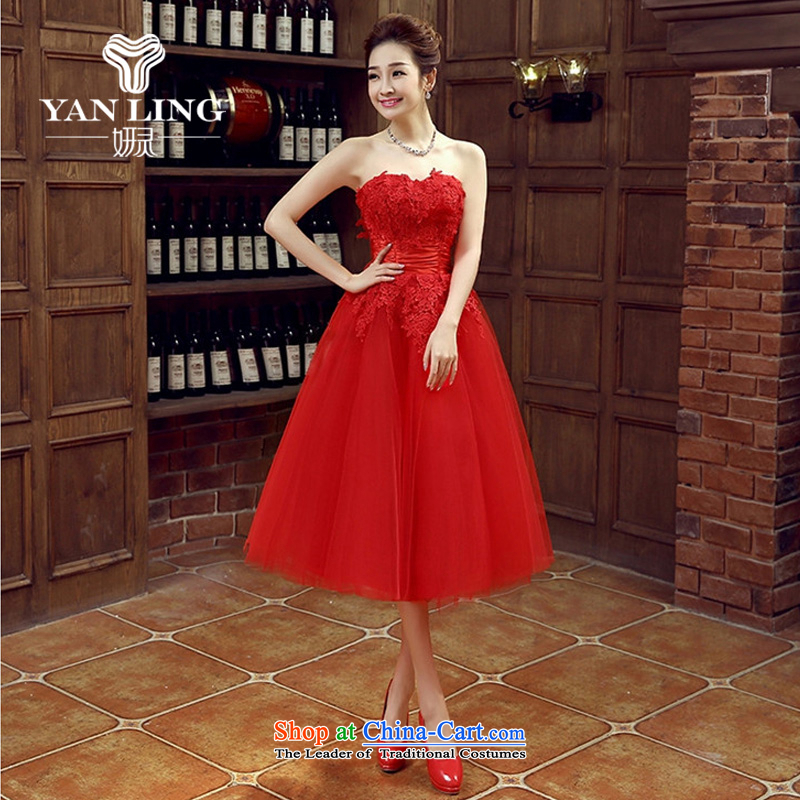 Charlene Choi Ling bride dress marriage services new marriage bows stylish small red dress Female dress short spring and summer XXL, banquet, Charlene Choi spirit has been pressed shopping on the Internet