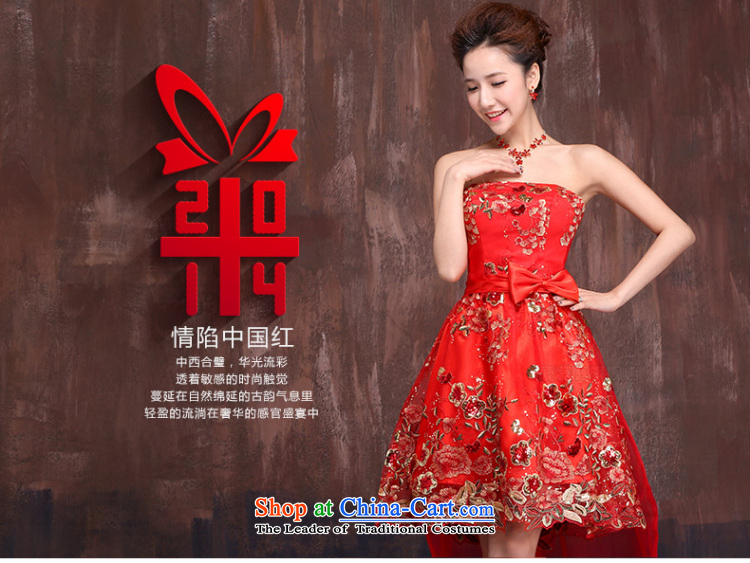 Charlene Choi Ling 2015 new front stub long after the strap dress qipao gown red brides marriage short) bows services XL Photo, prices, brand platters! The elections are supplied in the national character of distribution, so action, buy now enjoy more preferential! As soon as possible.