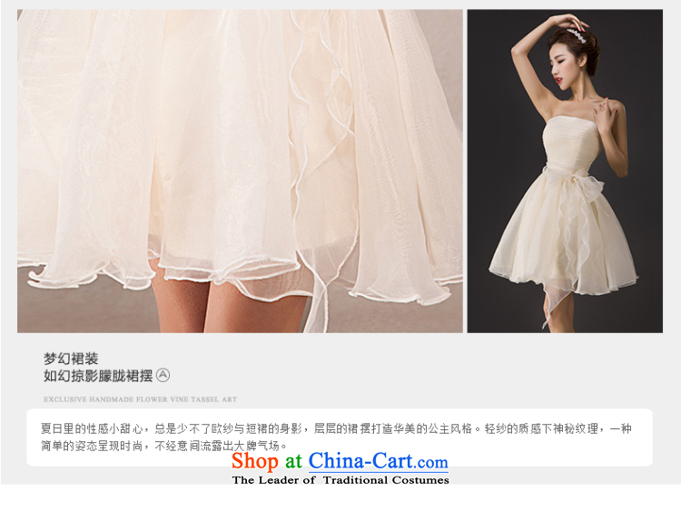 Charlene Choi Ling Spring New short, wedding dresses elegant temperament bridesmaid straps and chest wedding dress bride bows to champagne color L picture, prices, brand platters! The elections are supplied in the national character of distribution, so action, buy now enjoy more preferential! As soon as possible.