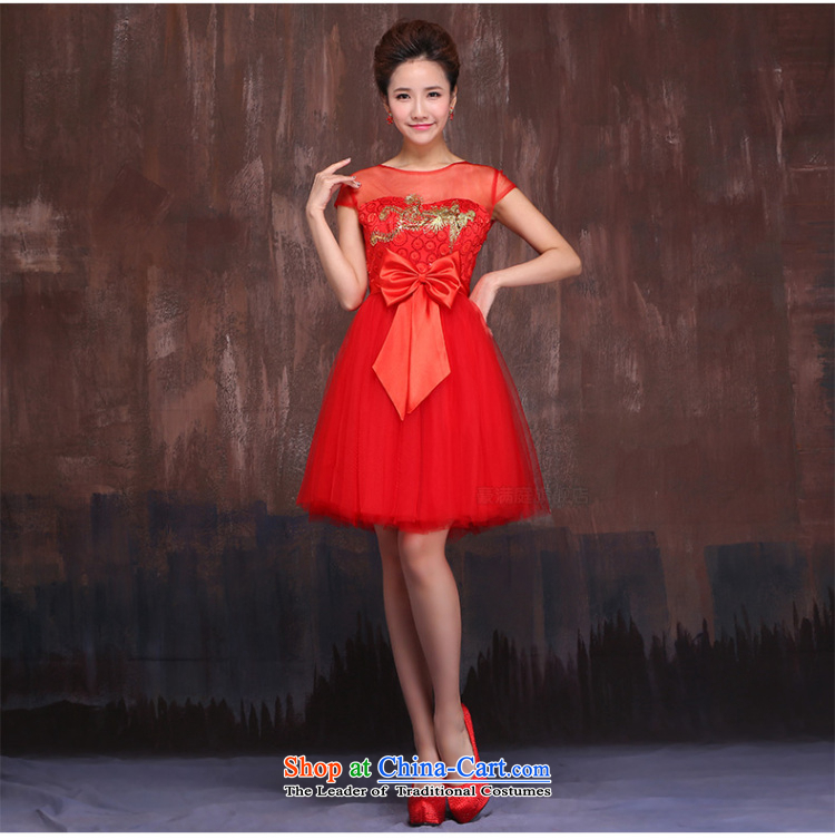 Charlene Choi spirit of marriages red short spring and summer 2015, serving drink new Kim embroidered Bong-engraving shoulders cheongsam dress L picture, prices, brand platters! The elections are supplied in the national character of distribution, so action, buy now enjoy more preferential! As soon as possible.