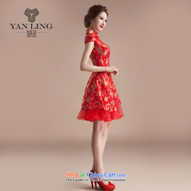 Charlene Choi Ling 2015 new summer cheongsam dress short of marriage dress red retro embroidery improved services , bride wedding bows Charlene Choi spirit has been pressed shopping on the Internet
