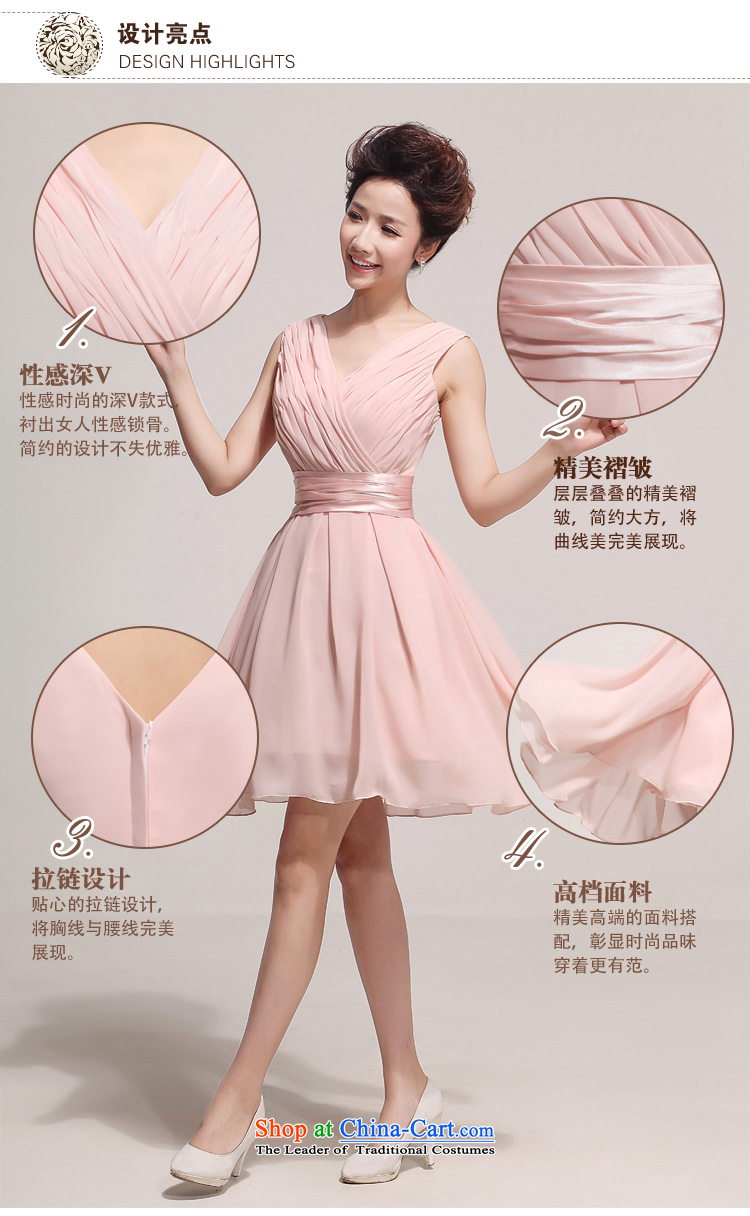 Charlene Choi Ling stylish bridesmaid shoulders deep V small dress skirt bridesmaid short of mission dress skirt pink dresses LF150 bride XXL pictures, prices, brand platters! The elections are supplied in the national character of distribution, so action, buy now enjoy more preferential! As soon as possible.