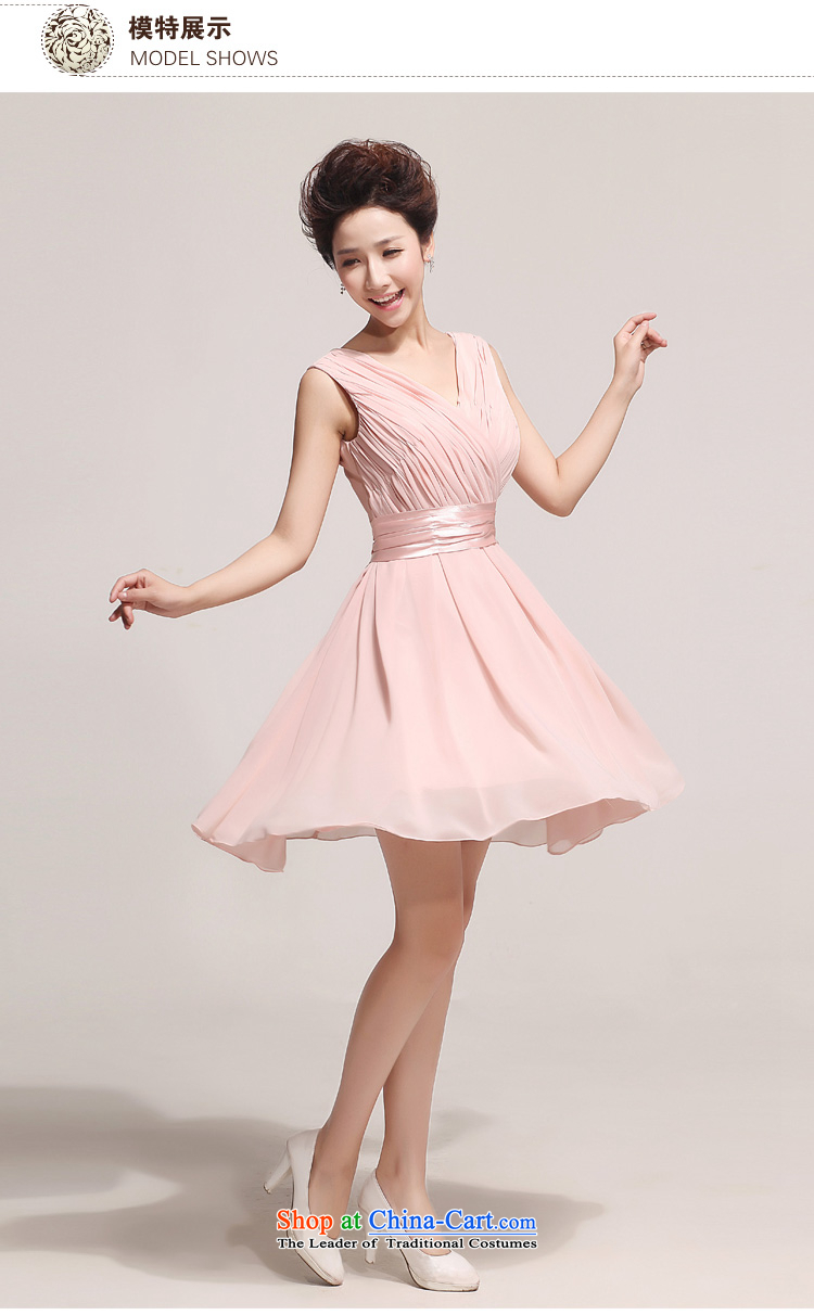 Charlene Choi Ling stylish bridesmaid shoulders deep V small dress skirt bridesmaid short of mission dress skirt pink dresses LF150 bride XXL pictures, prices, brand platters! The elections are supplied in the national character of distribution, so action, buy now enjoy more preferential! As soon as possible.