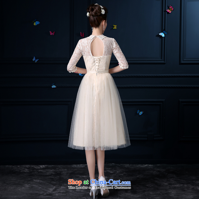 The privilege of serving-leung new 2015 Summer in long bridesmaid wedding dresses services female small bridesmaid mission with collar dresses sister States in the cuff , L, honor - Service-leung , , , shopping on the Internet