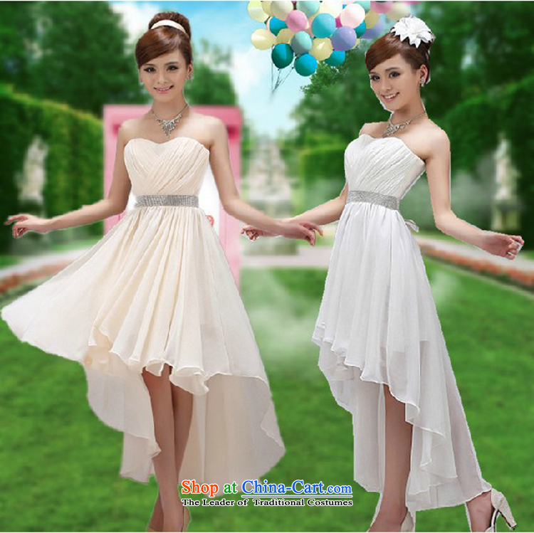 Pure Love bamboo yarn wedding dresses 2015 new dresses summer Korean Korean brides before long after short wedding dresses new bride dress bridesmaid dress white L picture, prices, brand platters! The elections are supplied in the national character of distribution, so action, buy now enjoy more preferential! As soon as possible.