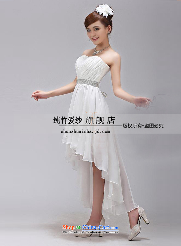 Pure Love bamboo yarn wedding dresses 2015 new dresses summer Korean Korean brides before long after short wedding dresses new bride dress bridesmaid dress white L picture, prices, brand platters! The elections are supplied in the national character of distribution, so action, buy now enjoy more preferential! As soon as possible.