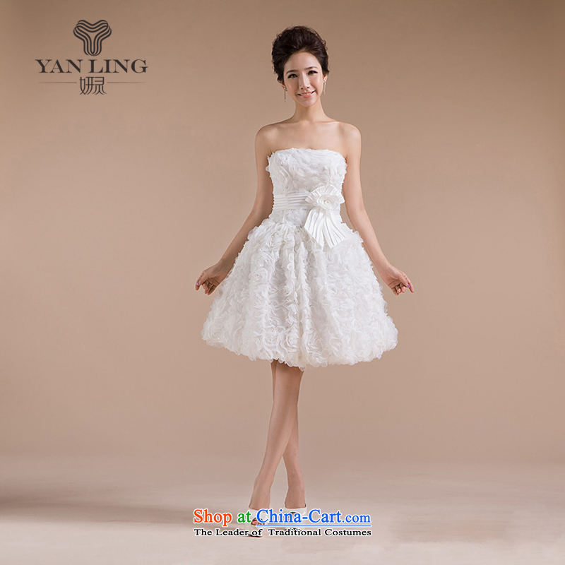 Charlene Choi Ling 2015 new heart anointed chest on-chip beads nail stereo flowers small dress LF71 White XXL